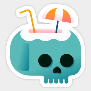 Coconut Skull Sticker